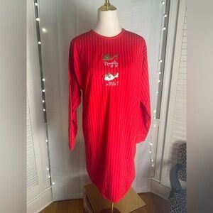 Vintage Y2K rele.vant products Naughty or Nice Christmas Nightshirt Red One Size